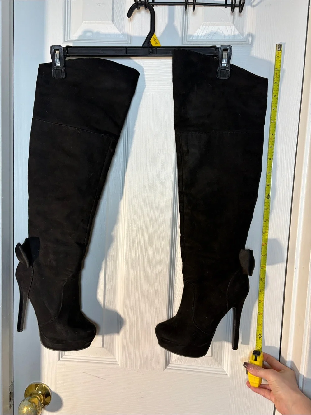 Black Over-the-Knee High Heel Boots - Classic Women’s Style